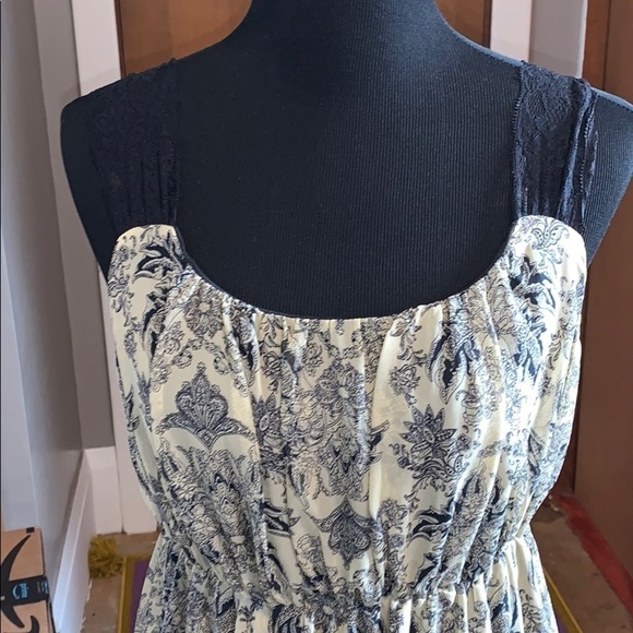 Tan and black lace maxi dress, plus size - Picture 2 of 5